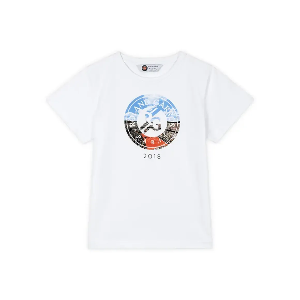 Roland-Garros Boys Outfit|2018 Boy's T-shirt with a center court logo print - white