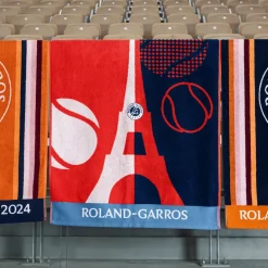 Roland-Garros Bath Linen|Household Linen|2024 Eiffel Tower Towel - Clay & Navy