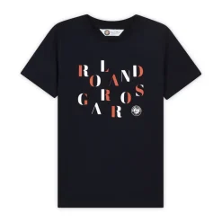 Roland-Garros Boys Outfit|Boy's crew neck letters t-shirt - navy
