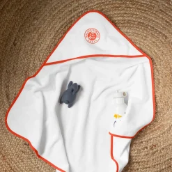 Roland-Garros Bath Linen|Accessories|Carré Blanc x cotton baby bath cape - White