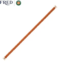 Roland-Garros Bracelets|Bracelets|Fred Corderie Terracotta 1 row cable for - Pink gold plated stainless steel end caps