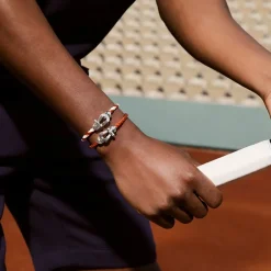 Roland-Garros Bracelets|Bracelets|Fred Corderie Terracotta 1 row cable for - Terracotta