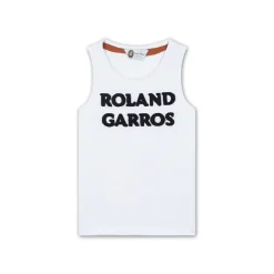 Roland-Garros Girls Outfit|Girl's crew neck tank terry embroidery - white
