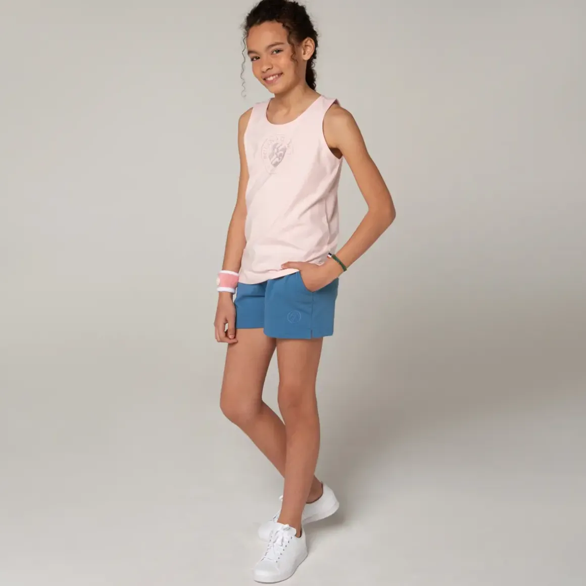 Roland-Garros Girls Outfit|Gril's Roland Garros logo round neck tank top - pink