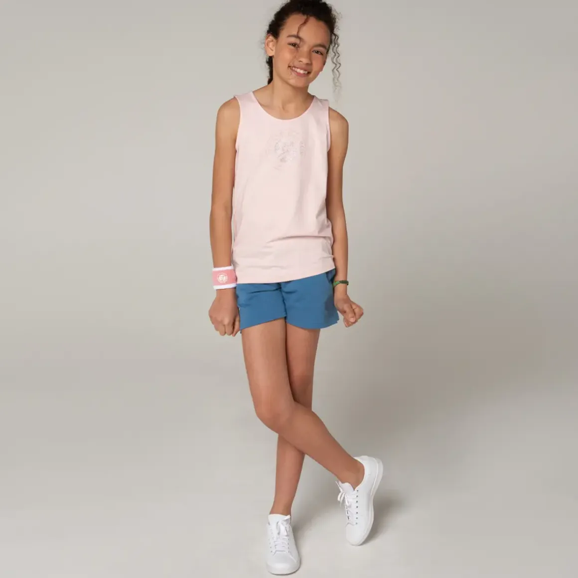 Roland-Garros Girls Outfit|Gril's Roland Garros logo round neck tank top - pink