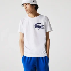 Roland-Garros T-shirts|Lacoste for crocodile print T-shirt - white
