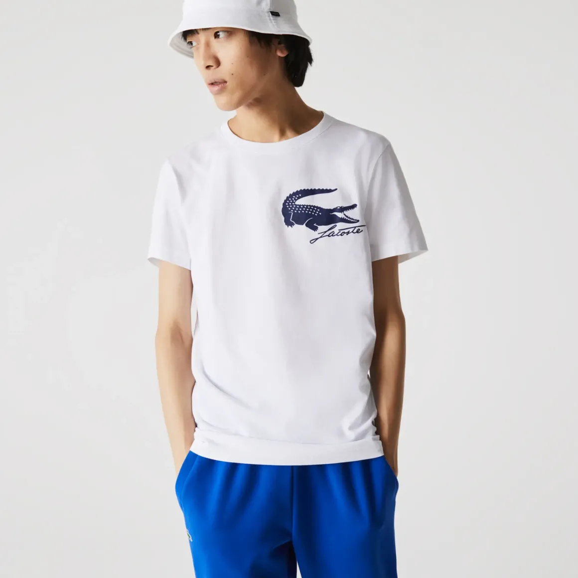 Roland-Garros T-shirts|Lacoste for crocodile print T-shirt - white