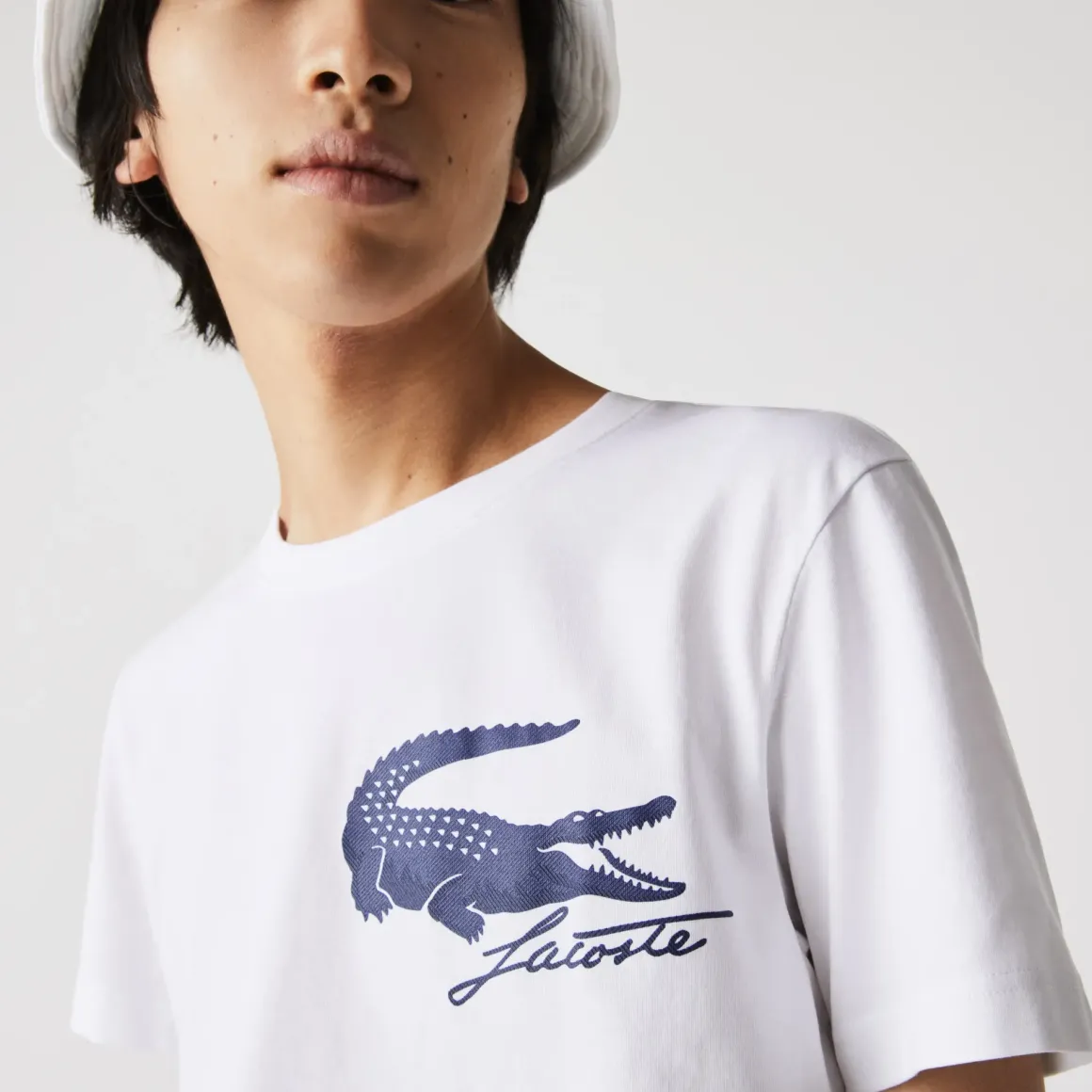 Roland-Garros T-shirts|Lacoste for crocodile print T-shirt - white