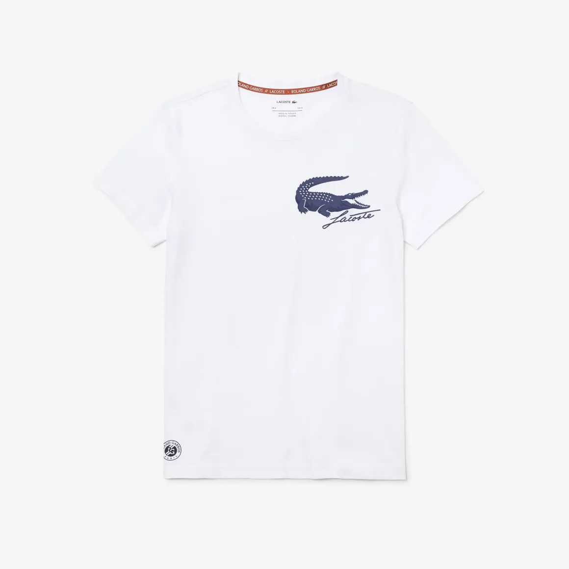 Roland-Garros T-shirts|Lacoste for crocodile print T-shirt - white