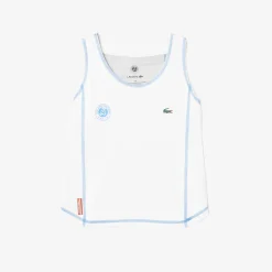 Roland-Garros Women Tennis Outfit|Women Tennis Outfits|Lacoste for woman t-shirt - White