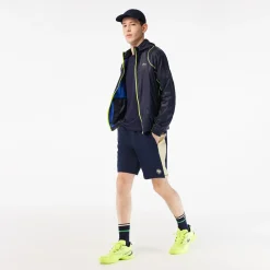 Roland-Garros Ball Boys Outfits|Men Tennis Outfit|Lacoste Men's Ball Boys Short for Roland Garros - Navy Beige