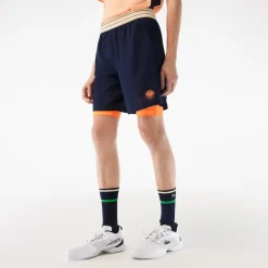 Roland-Garros Men Tennis Outfit|Men Tennis Outfits|Lacoste Sport Edition Men's Short for Roland Garros with integrated shorty - Marine