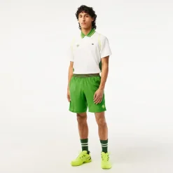 Roland-Garros Men Tennis Outfit|Men Tennis Outfits|Lacoste Sport Edition Men's Short for Roland Garros with integrated shorty - Green
