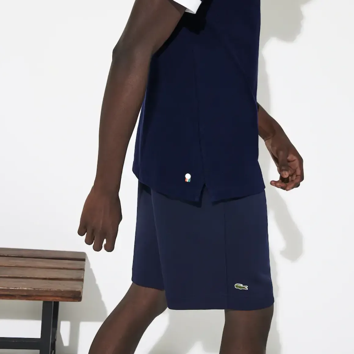 Roland-Garros Polos|Lacoste x Roland Garros cotton polo shirt with plant motif - navy blue