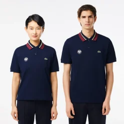 Roland-Garros Women Tennis Outfit|Women Tennis Outfits|Lacoste x Roland Garros Sport Edition Unisex Umpire Polo Shirt - Navy