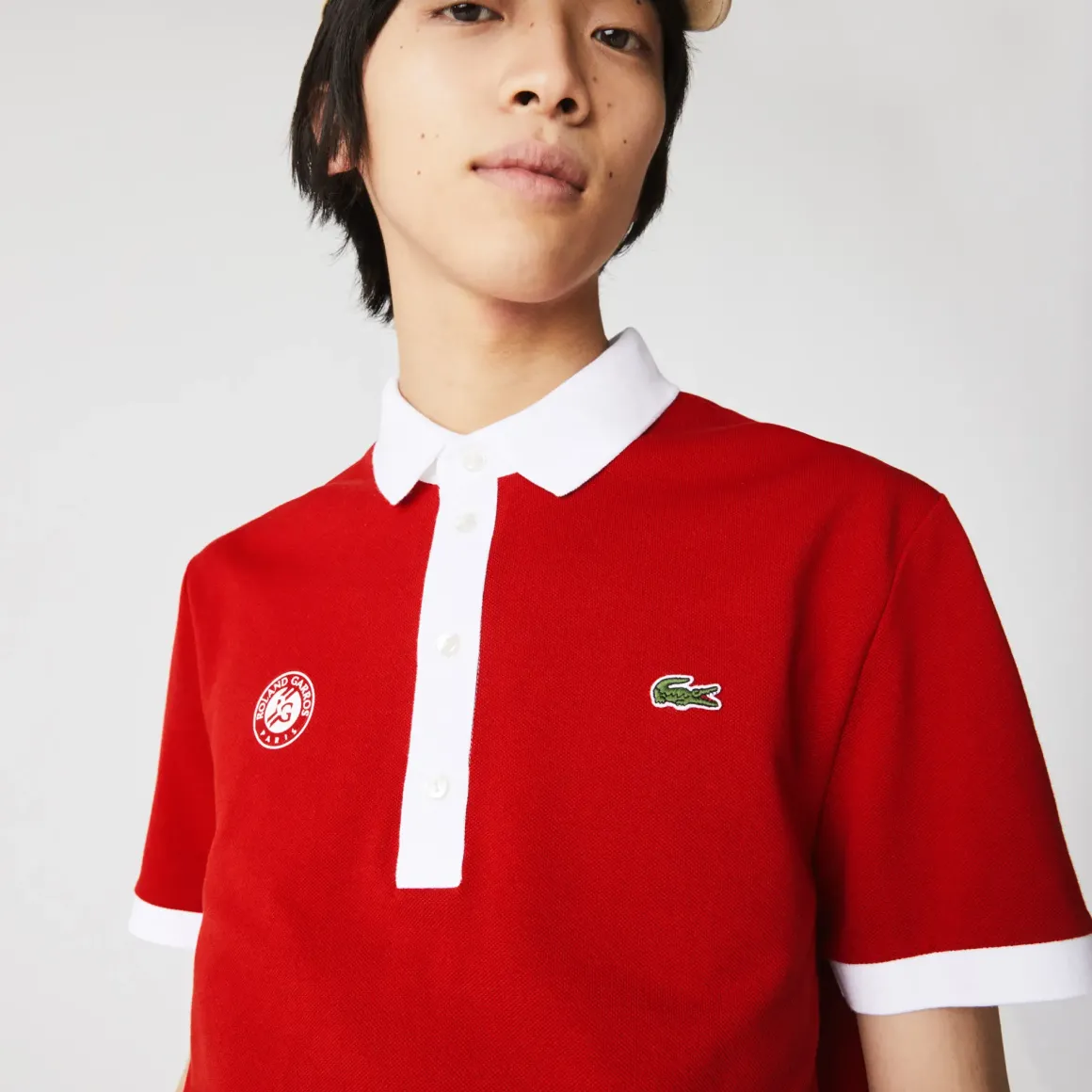 Roland-Garros Men Tennis Outfit|Men Tennis Outfits|Lacoste x man referee polo - Red