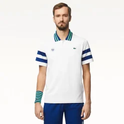 Roland-Garros Men Tennis Outfit|Men Tennis Outfits|Lacoste x Men's Medvedev Performance Polo - White