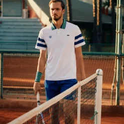 Roland-Garros Men Tennis Outfit|Men Tennis Outfits|Lacoste x Men's Medvedev Performance Polo - White