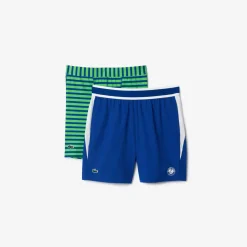 Roland-Garros Men Tennis Outfit|Men Tennis Outfits|Lacoste x Men's Performance Short - Blue