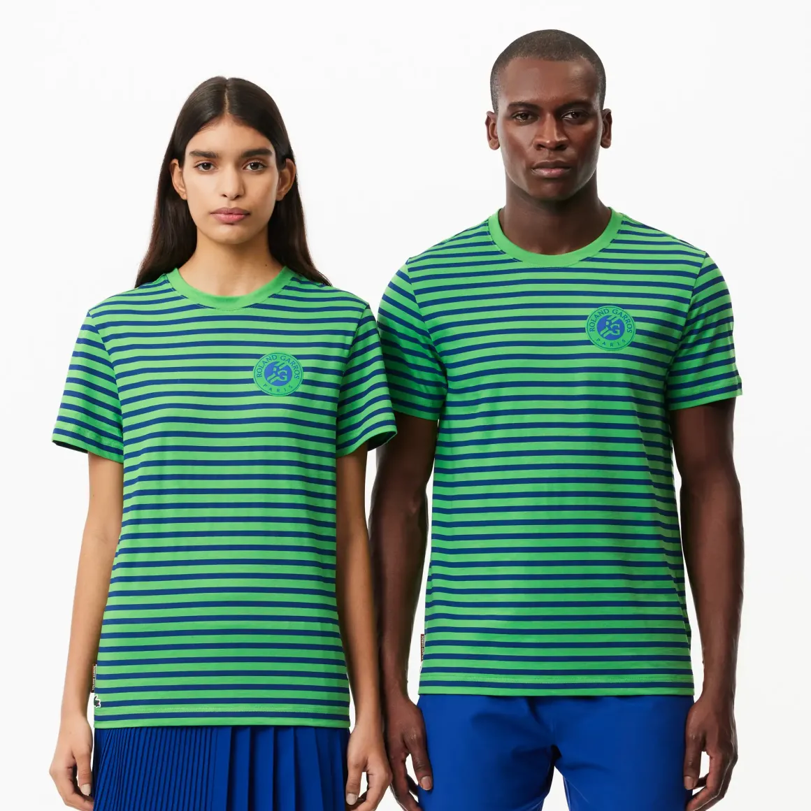 Roland-Garros T-shirts & Tank Tops|T-shirts|Lacoste x Unisex's Stripes T-shirt - Green