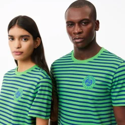 Roland-Garros T-shirts & Tank Tops|T-shirts|Lacoste x Unisex's Stripes T-shirt - Green