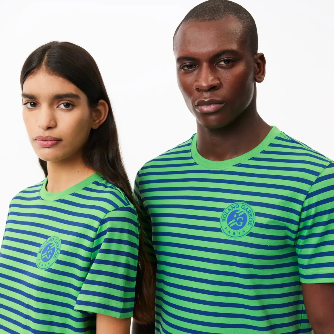 Roland-Garros T-shirts & Tank Tops|T-shirts|Lacoste x Unisex's Stripes T-shirt - Green