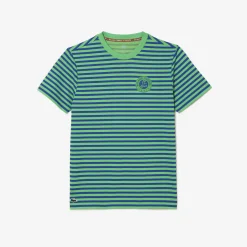 Roland-Garros T-shirts & Tank Tops|T-shirts|Lacoste x Unisex's Stripes T-shirt - Green