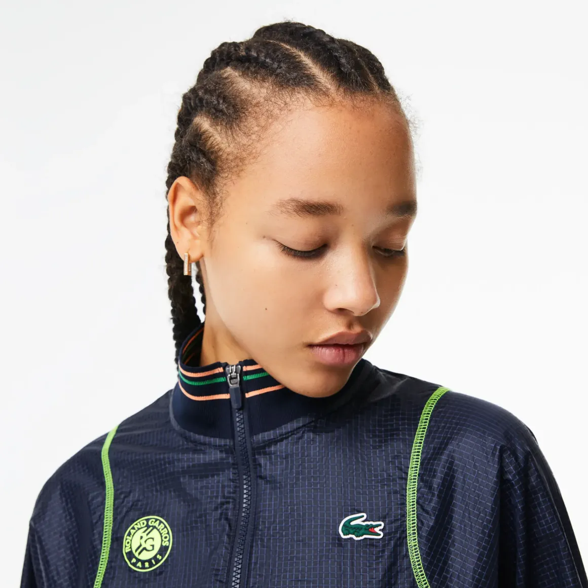 Roland-Garros Jackets|Lacoste x Woman Performance Windbreaker - Navy & yellow