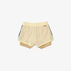 Roland-Garros Women Tennis Outfit|Women Tennis Outfits|Lacoste x Woman Performance Short - Yellow