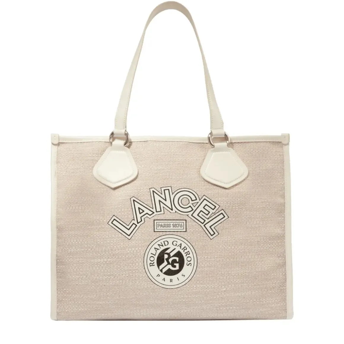 Roland-Garros Tote Bags & Handbag|Bags|Lancel Paris x Canvas Tote Bag - White