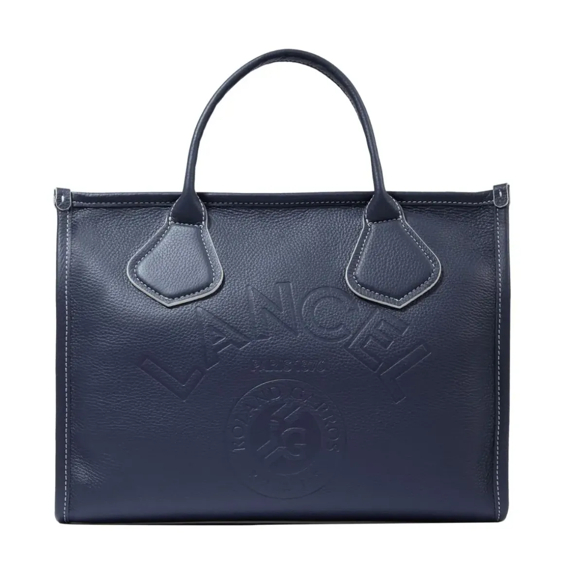 Roland-Garros Tote Bags & Handbag|Bags|Lancel Paris x Zipped Leather Tote Bag - Navy