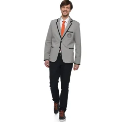 Roland-Garros Jackets|Men's jersey club blazer with an embroidered signature - flecked gray