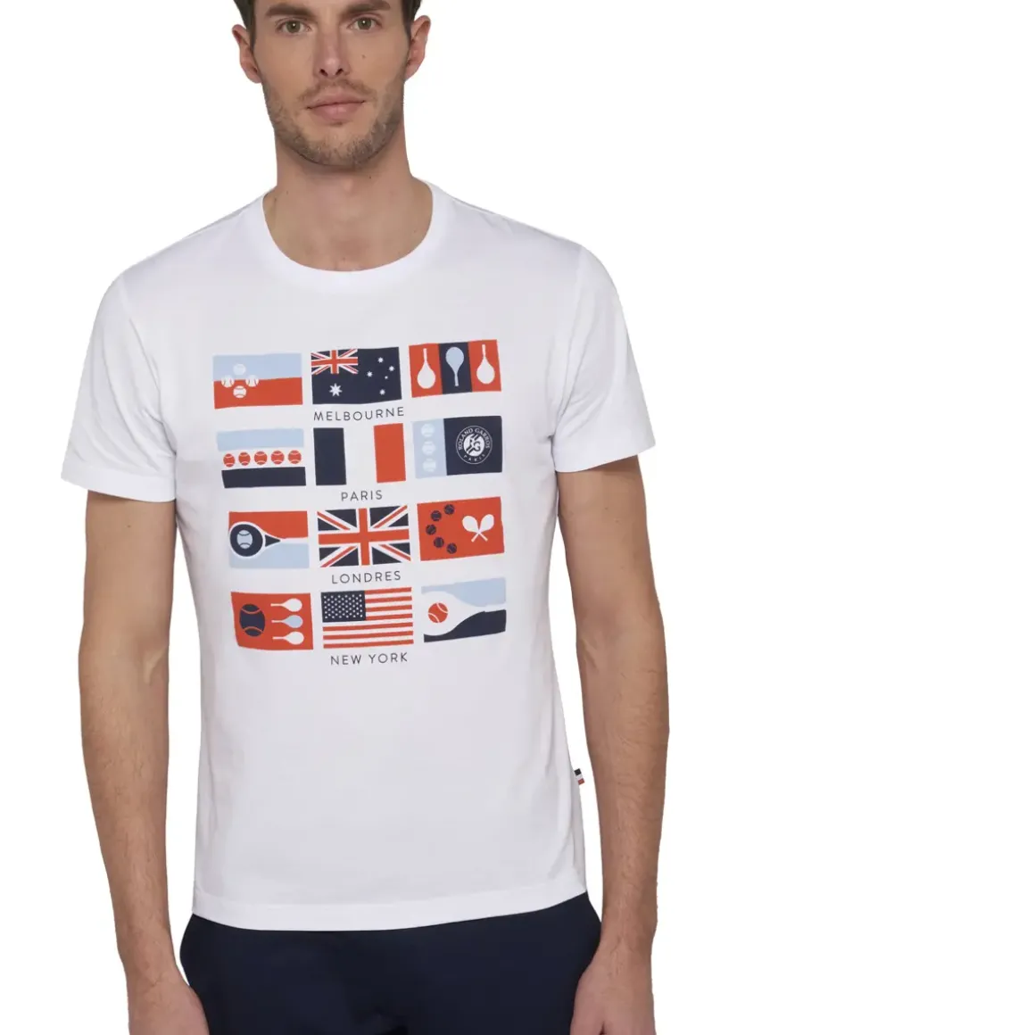 Roland-Garros T-shirts|Men's Roland Garros "Grand Slam" T-shirt - white