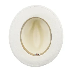 Roland-Garros Caps & Hats|Panama Hat True Unisex Ribbon Seam Sealed - Ivory and Navy