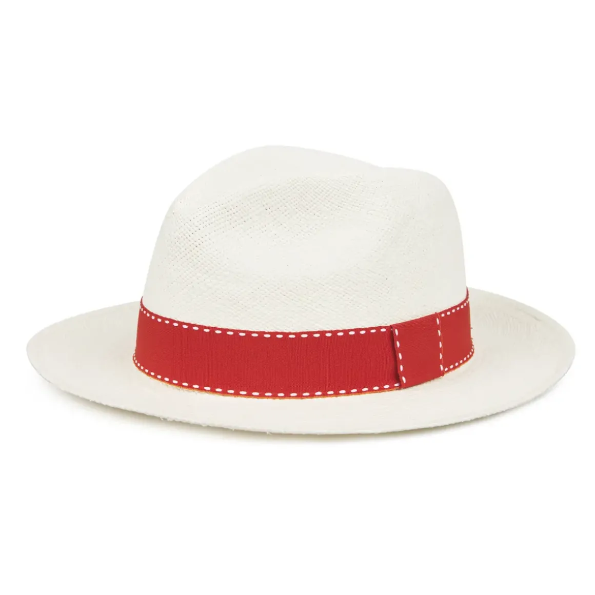 Roland-Garros Caps & Hats|Panama Hat True Unisex Ribbon Seam Sealed - Ivory and clay