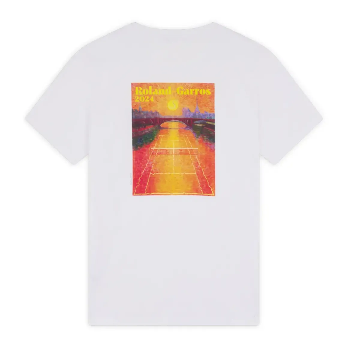 Roland-Garros T-shirts|Roland Garros 2024 Men's Official Poster T-Shirt - White