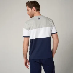 Roland-Garros T-shirts|Color Block man t-shirt - grey and navy blue
