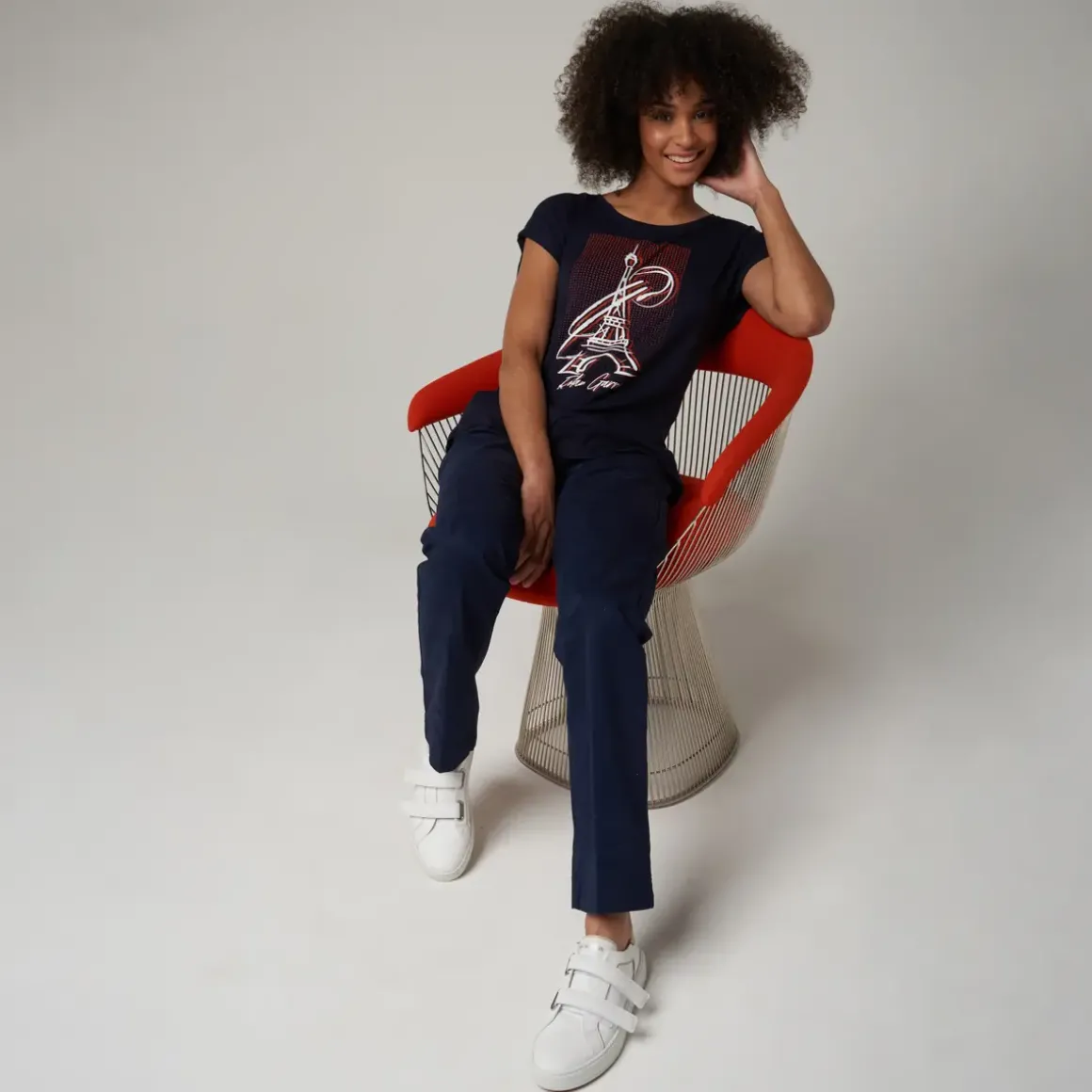 Roland-Garros T-shirts & Tank Tops|Eiffel Tower woman t-shirt - Navy blue