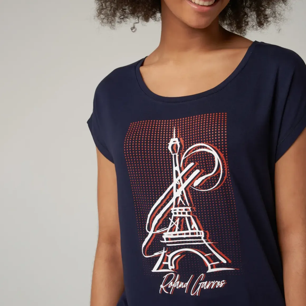 Roland-Garros T-shirts & Tank Tops|Eiffel Tower woman t-shirt - Navy blue