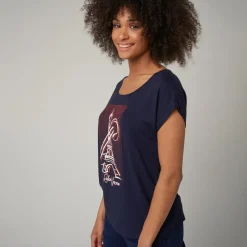 Roland-Garros T-shirts & Tank Tops|Eiffel Tower woman t-shirt - Navy blue