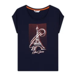 Roland-Garros T-shirts & Tank Tops|Eiffel Tower woman t-shirt - Navy blue