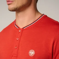 Roland-Garros Polos|Heritage Mao Collar Men's Polo - Clay