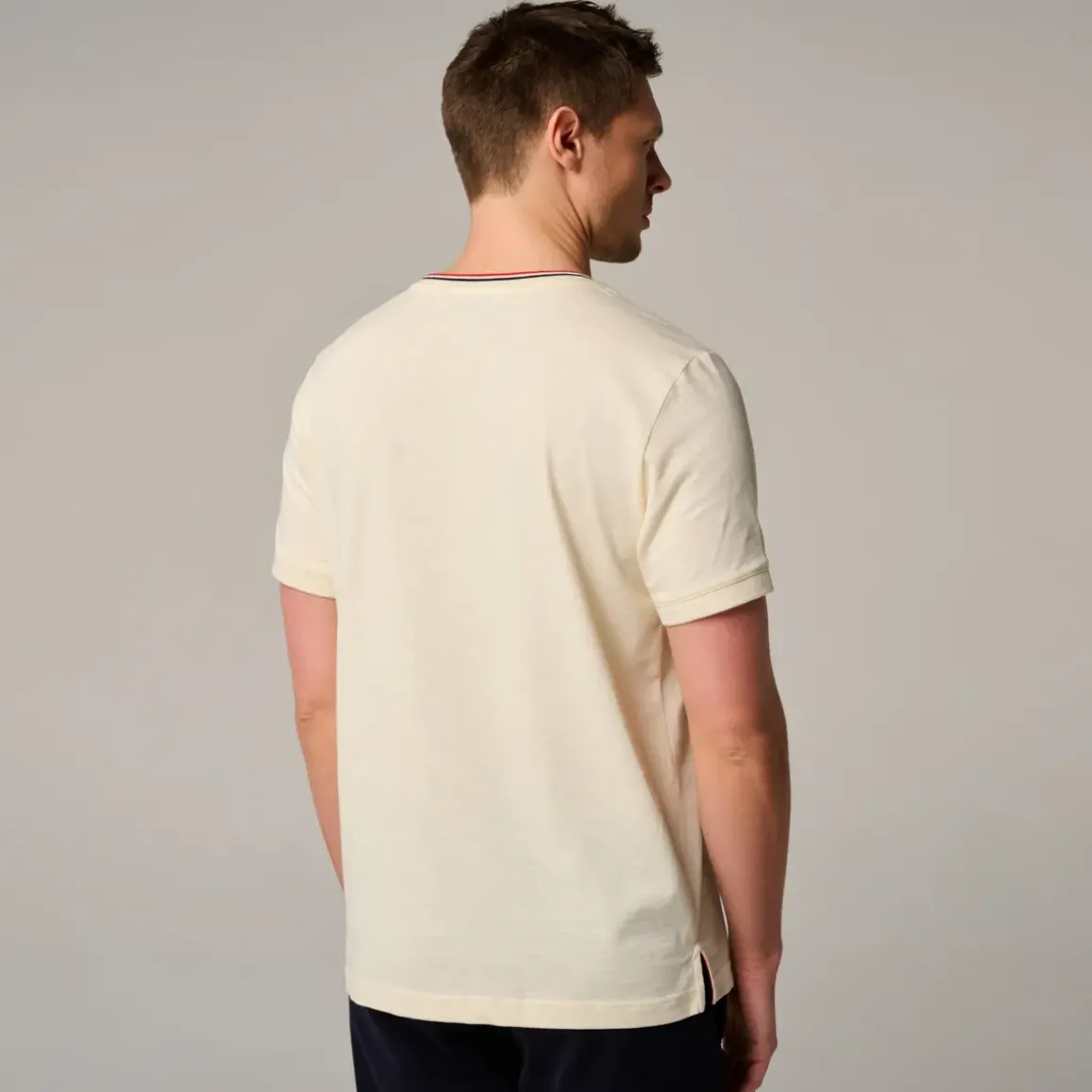 Roland-Garros Polos|Heritage Mao Collar Men's Polo - Ecru