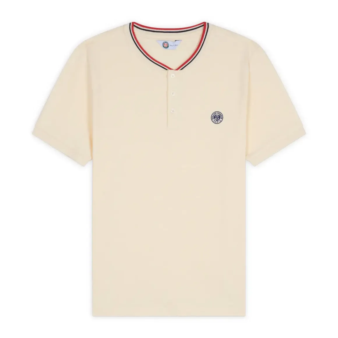 Roland-Garros Polos|Heritage Mao Collar Men's Polo - Ecru