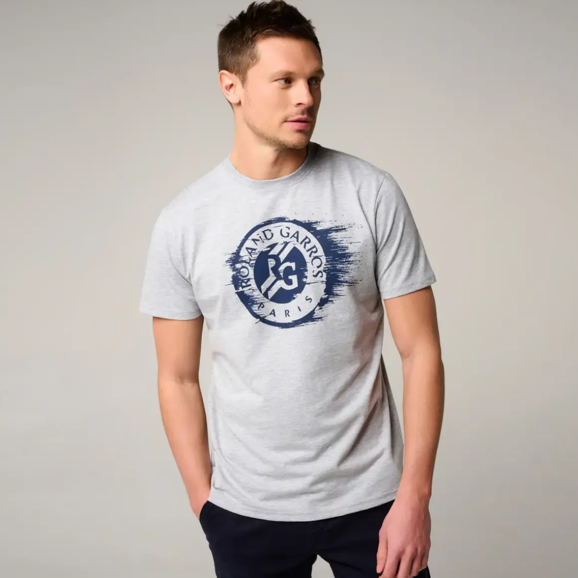 Roland-Garros T-shirts|logo men's t-shirt - Heather Grey