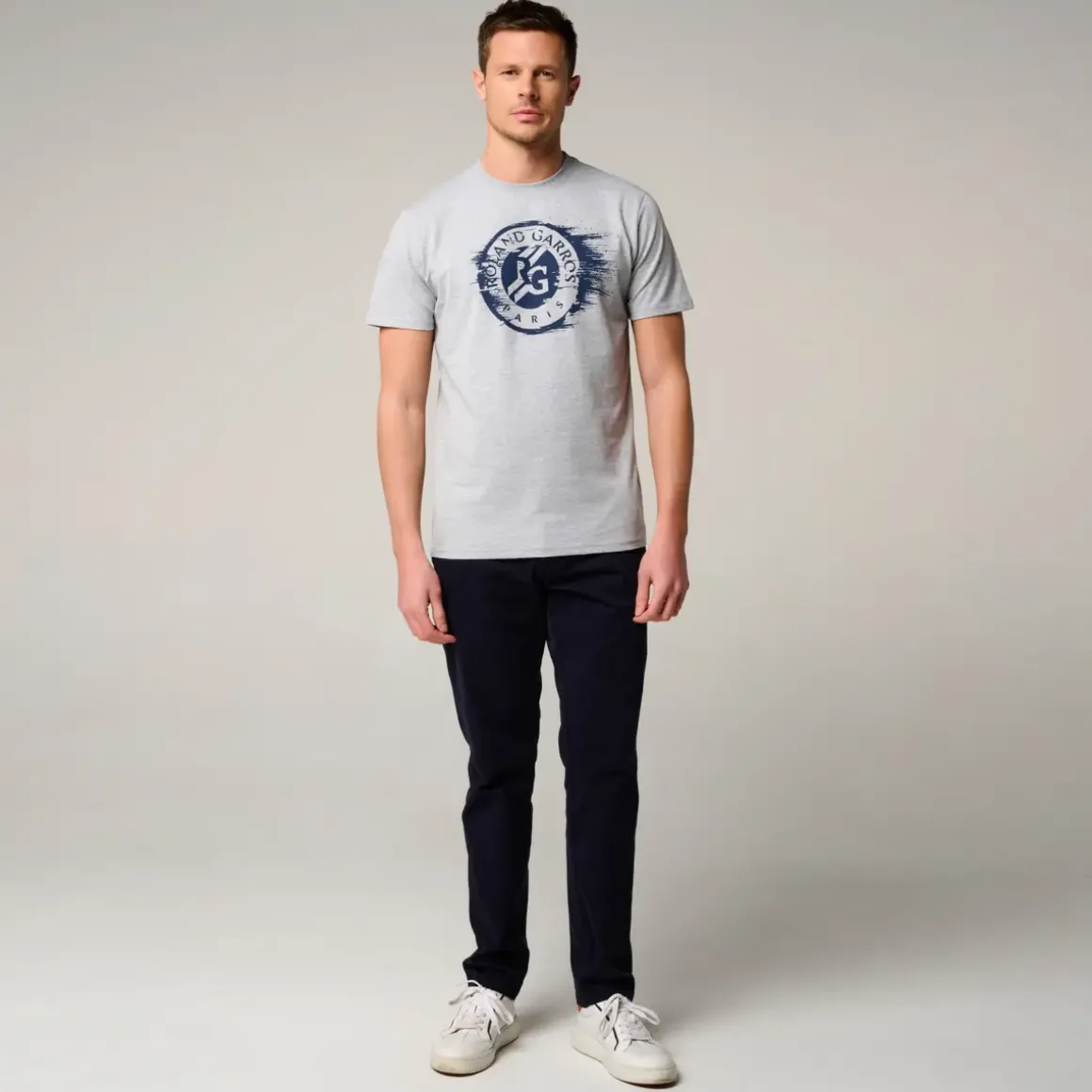 Roland-Garros T-shirts|logo men's t-shirt - Heather Grey