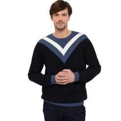 Roland-Garros Hoodies & Sweatshirts|man jacquard sweater - navy blue