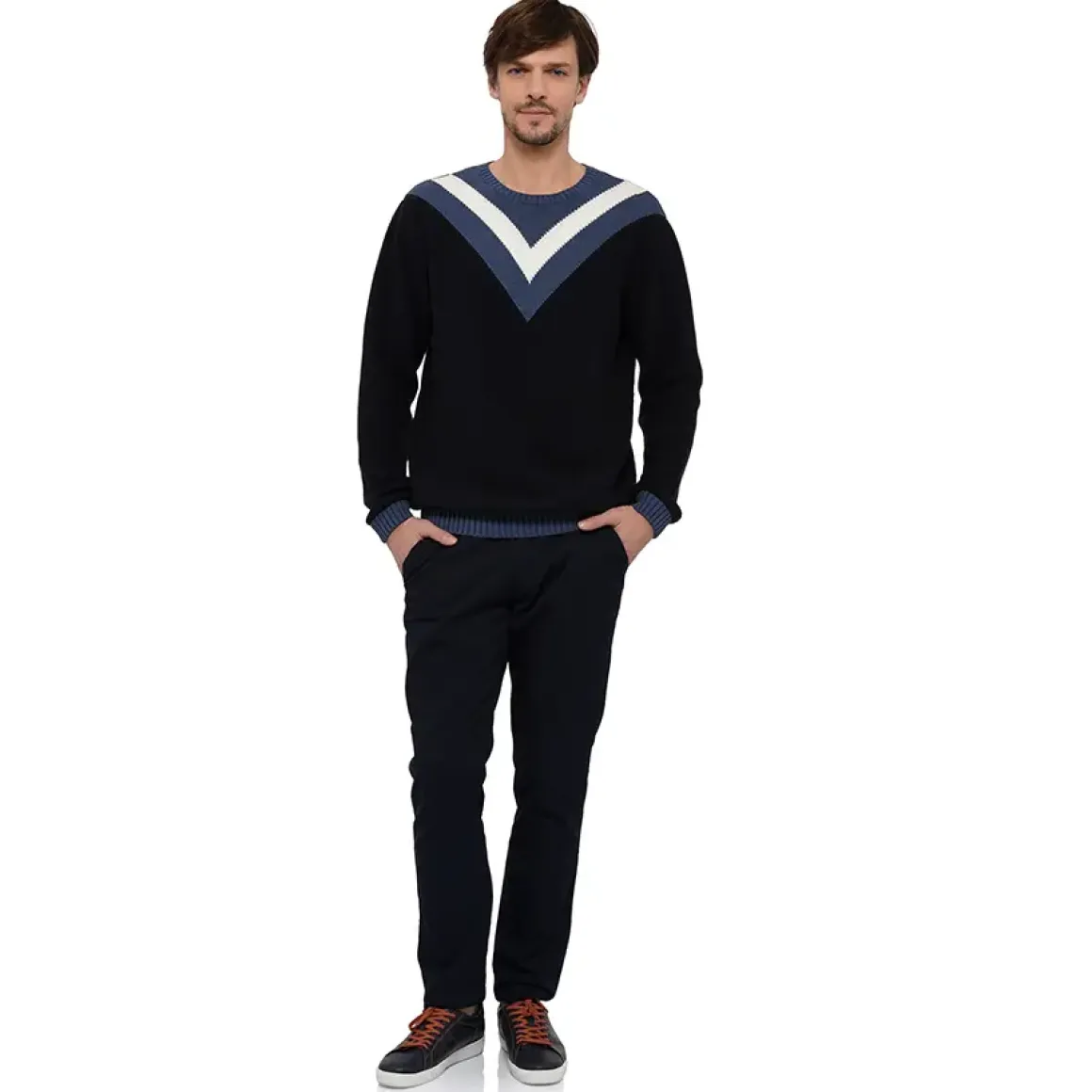 Roland-Garros Hoodies & Sweatshirts|man jacquard sweater - navy blue