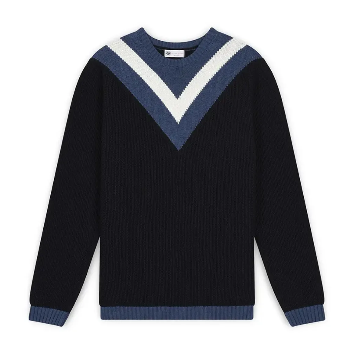 Roland-Garros Hoodies & Sweatshirts|man jacquard sweater - navy blue