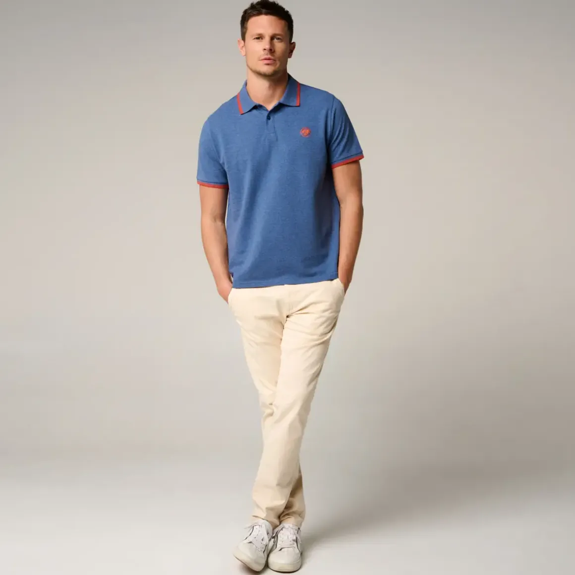 Roland-Garros Polos|man polo Heritage - Navy and clay